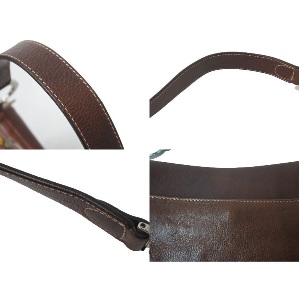 Dior Bag Leather Embroidered Christian Brown Saddle - Picture 6 of 8
